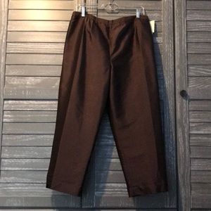 Coldwater Creek brown silk pant with side zip